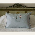Up And Away Linen Cushion - Namesake Embroidery Studio