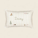Woodland Friendly Fox Keepsake Linen Cushion - Namesake Embroidery Studio